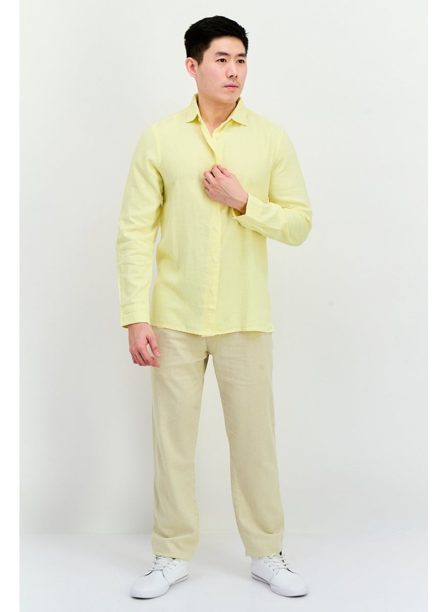 Men Regular Fit Solid Long Sleeves Casual Shirt, Yellow - pzsku/Z2FE75E7730BCF15054B8Z/45/_/1739801575/9876fc77-a77b-4416-9584-5dff809ca7e4