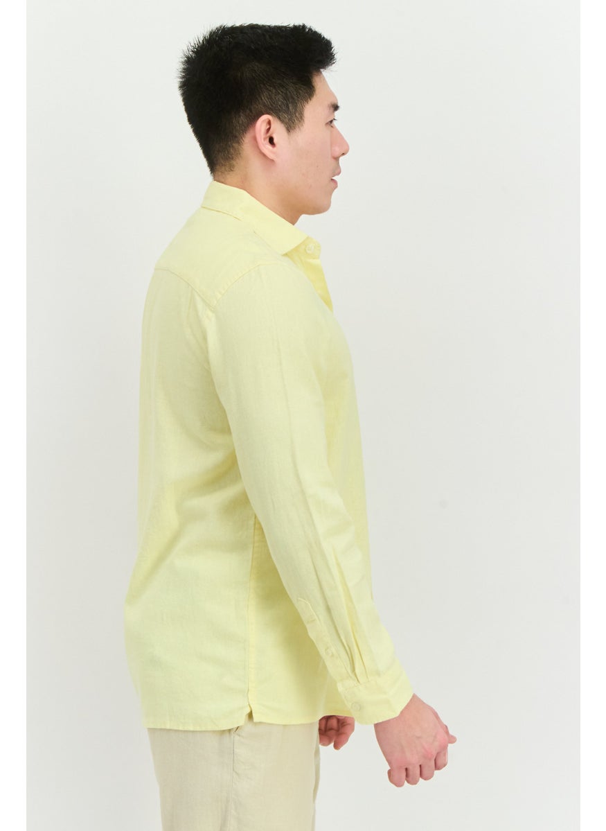 Men Regular Fit Solid Long Sleeves Casual Shirt, Yellow - pzsku/Z2FE75E7730BCF15054B8Z/45/_/1739801583/d80cc8a0-db25-4950-adfd-87eb7e1ec180