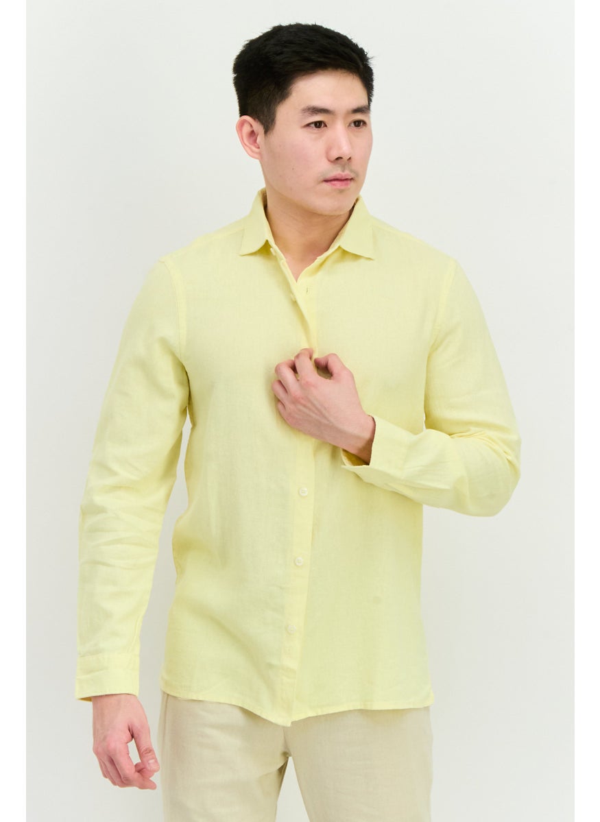 Men Regular Fit Solid Long Sleeves Casual Shirt, Yellow - pzsku/Z2FE75E7730BCF15054B8Z/45/_/1739801586/11b442bb-e30c-4726-b2cf-ac44b7b9fd20