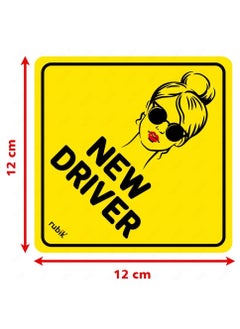 Rubik New Driver Car Sign Self Adhesive Sticker Reflective Removable for Beginners Car SUV Van Drivers (Size 12cm x 12cm)  - Image 4