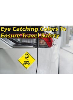 Rubik New Driver Car Sign Self Adhesive Sticker Reflective Removable for Beginners Car SUV Van Drivers (Size 12cm x 12cm)  - Image 2