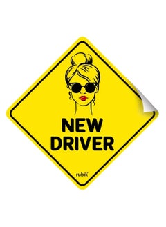 Rubik New Driver Car Sign Self Adhesive Sticker Reflective Removable for Beginners Car SUV Van Drivers (Size 12cm x 12cm)  - Image 1
