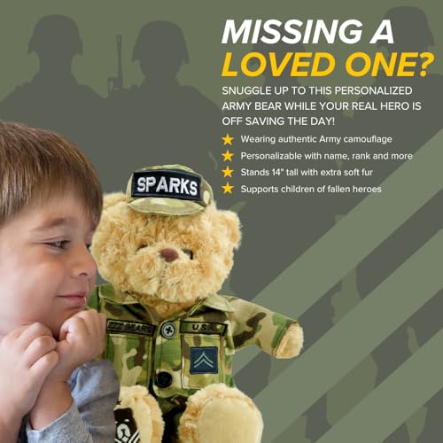 ZZZ Bears Personalized Army Teddy Bear, Gift for Boot Camp Graduates, Veterans & Comforting Loved Ones at Home During Deployment - Image 3