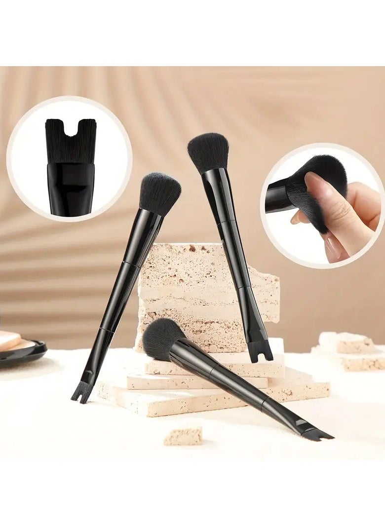 Goolsky - 2-in-1 Dual-Ended Contour Makeup Brush - Soft Nylon Bristles for Quick and Precise Sculpting, U-Shape Nose Contouring, and Flawless Makeup Application - Unscented, All Skin Types, ABS Plastic Rod, Palm Brush Design - Image 1