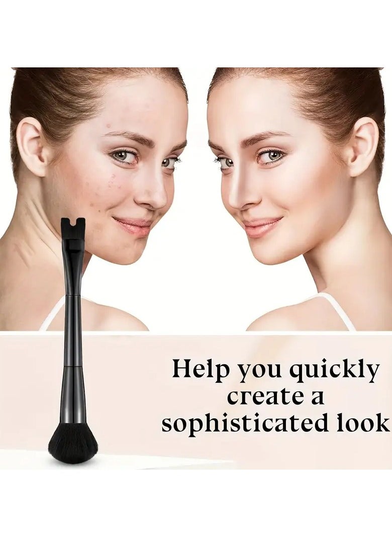 Goolsky - 2-in-1 Dual-Ended Contour Makeup Brush - Soft Nylon Bristles for Quick and Precise Sculpting, U-Shape Nose Contouring, and Flawless Makeup Application - Unscented, All Skin Types, ABS Plastic Rod, Palm Brush Design - Image 1