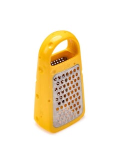 Joie Cheese Box Grater – Multi-Sided Grater with Stainless Steel Blades, Compact Yellow Kitchen Tool for Cheese, Vegetables & More