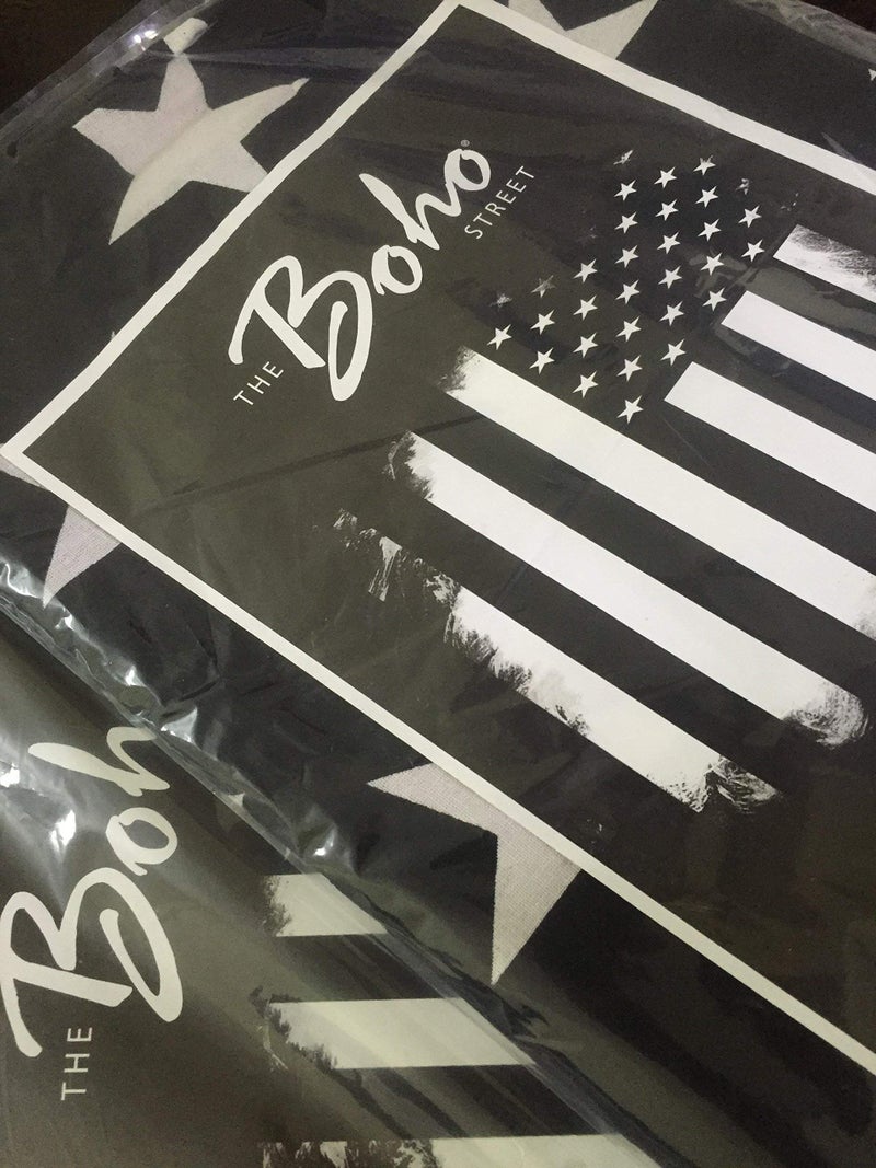 The Boho Street Vintage American Flag Tapestry Black and White 100% Cotton, Indian Hippie Wall Hanging, Bohemian Bedspread, Mandala Cotton Dorm Decor Beach Cover up - Image 4