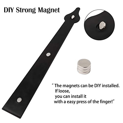 SANKINS 2 Pack/Set Garage Door Magnetic Decorative Hardware Carriage Accents Faux Hinges Handle Kit Curb Appeal Decor,Color Black - Image 3