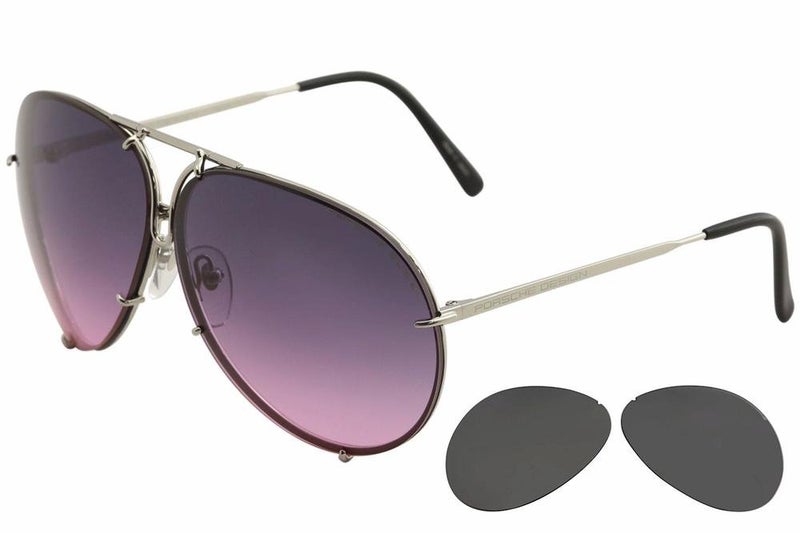 Porsche Design P'8478 P8478 W Gunmetal Aviator Sunglasses 60mm W/Extra Lenses - Image 1