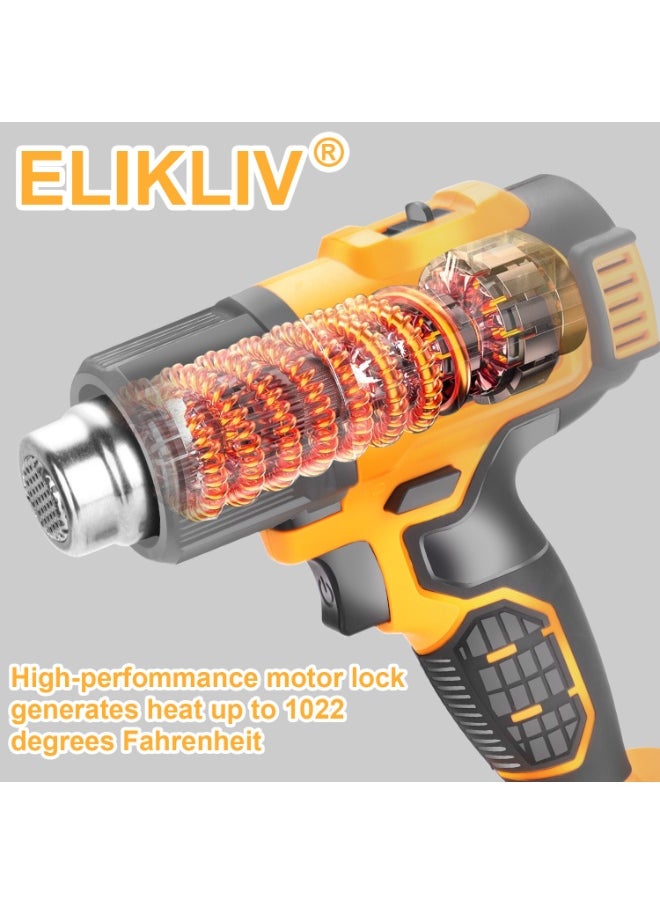 ELIKLIV 21V Battery Cordless Heat Gun with 3 Nozzle 550℃ 300W Shrink Wrapping Hot Air Gun  - Image 2