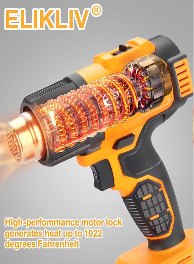 ELIKLIV 21V Battery Cordless Heat Gun with 3 Nozzle 550℃ 300W Shrink Wrapping Hot Air Gun - Image 2