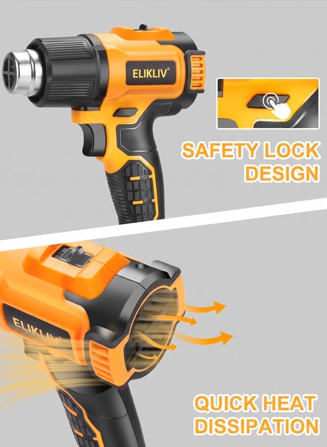 ELIKLIV 21V Battery Cordless Heat Gun with 3 Nozzle 550℃ 300W Shrink Wrapping Hot Air Gun - Image 3