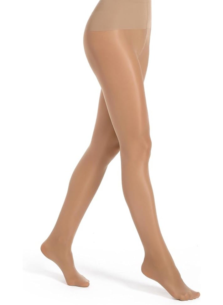 أمياي جوارب نسائية لامعة بلون البشرة – جوارب حريرية شفافة عالية الخصر، مقاومة للتمزق، بلون طبيعي (نود) شبه شفاف - Image 1