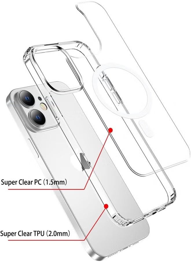 جراب ماجسيف مضاد للصدمات لهاتف ابل ايفون 11 - شفاف Electroplating Shockproof Magsafe Case For IPhone 11