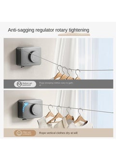 General Invisible Clothes Drying Rope Indoor Non Perforated Bathroom Invisible Telescopic Balcony Steel Wire Rope Rack Can Be Extended To 428cm  - Image 3