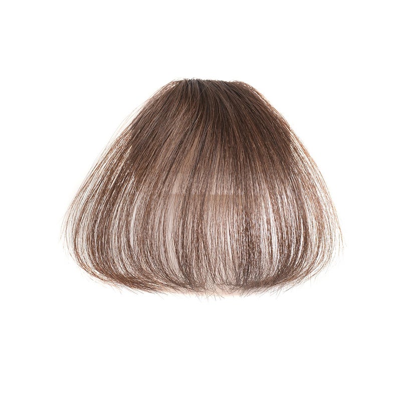 SHINON HAIQUAN Fringe Hair Bang Extensions Human Hair Flat Bangs Hand Tied Bang Fashion Clip in Hair Extension Dark Brown - Image 2