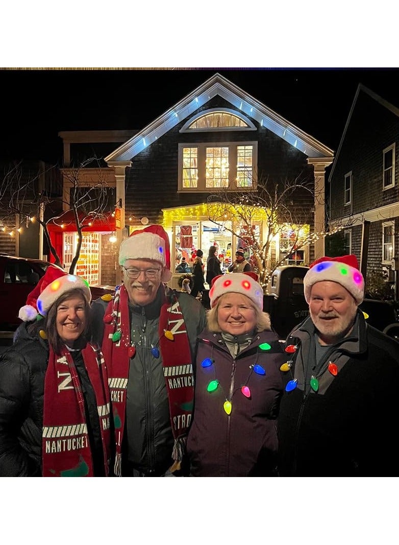 Santa Hats Christmas Hats for Adults Kids 2PCS Soft Thicken Classic Santa Hat LED Light for Xmas New Year Party - Image 5