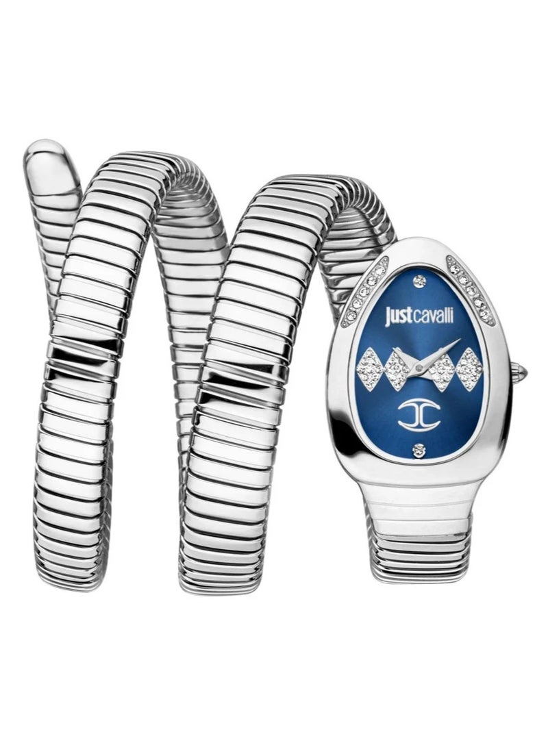 جي سي ساعة يد جست كافالي فيزوسو فيزوسو فضي بتصميم ثعبان للسيدات - JC1L230M0025 - Image 1