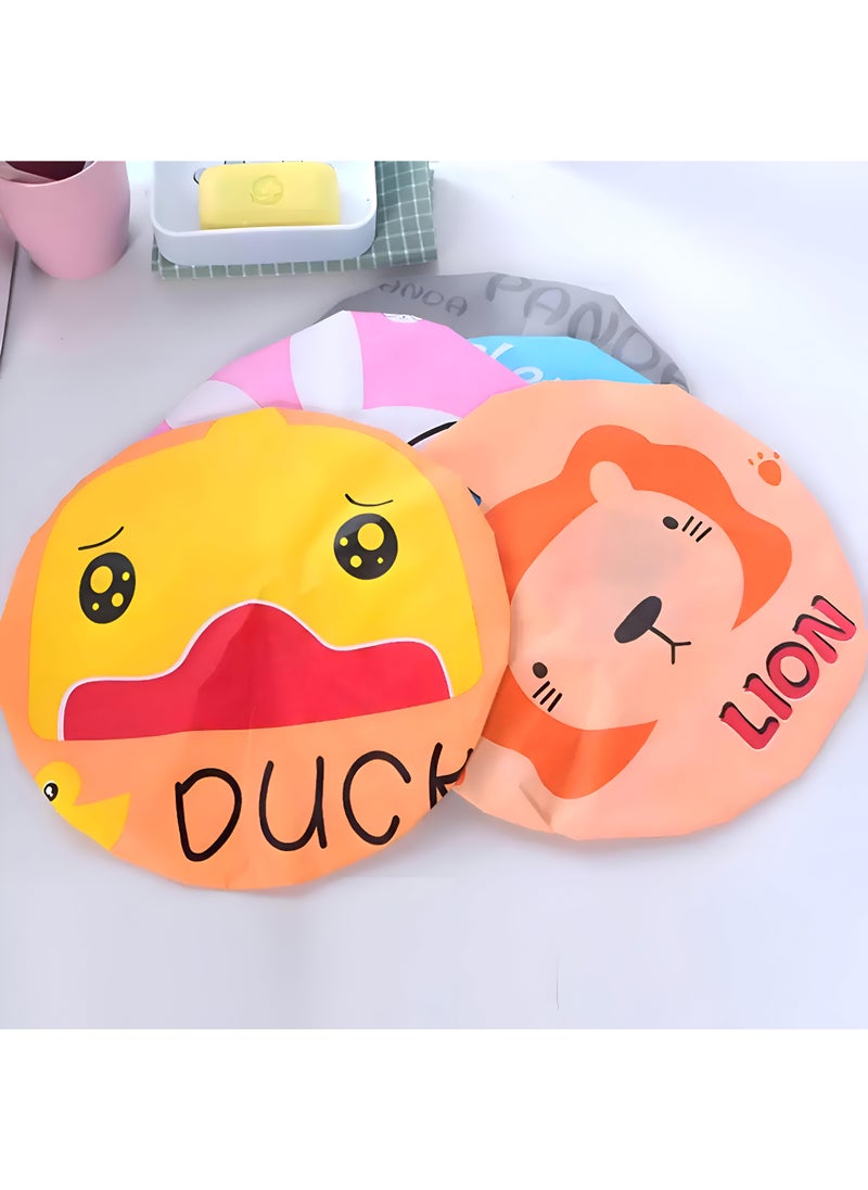 Keep Dry With Cute Cartoon Animal Shower Caps: Elastic And Waterproof Peva Bath Caps For Women, Girls, And Kids - An Essential Bathroom Accessory Set (5 Pieces) - pzsku/Z2FE7DC7D3BE3AA0B1A89Z/45/_/1729344033/7549a657-ded8-4d9a-8780-dfd2d8cc3e60