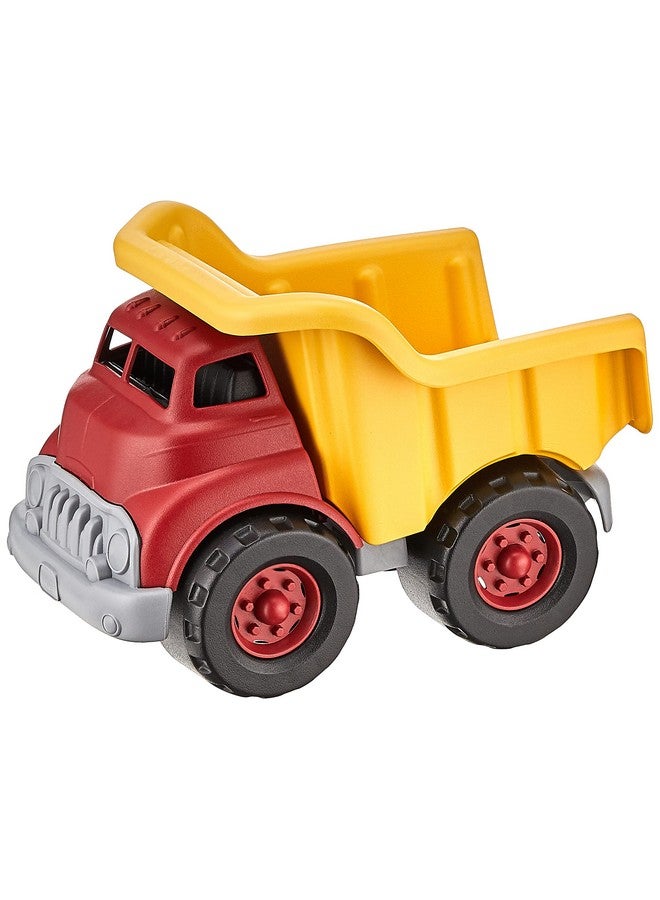 Green Toys شاحنة تفريغ ألعاب خضراء، أحمر/أصفر CB - لعب تخيلي، مهارات حركية، لعبة سيارة للأطفال. - Image 1