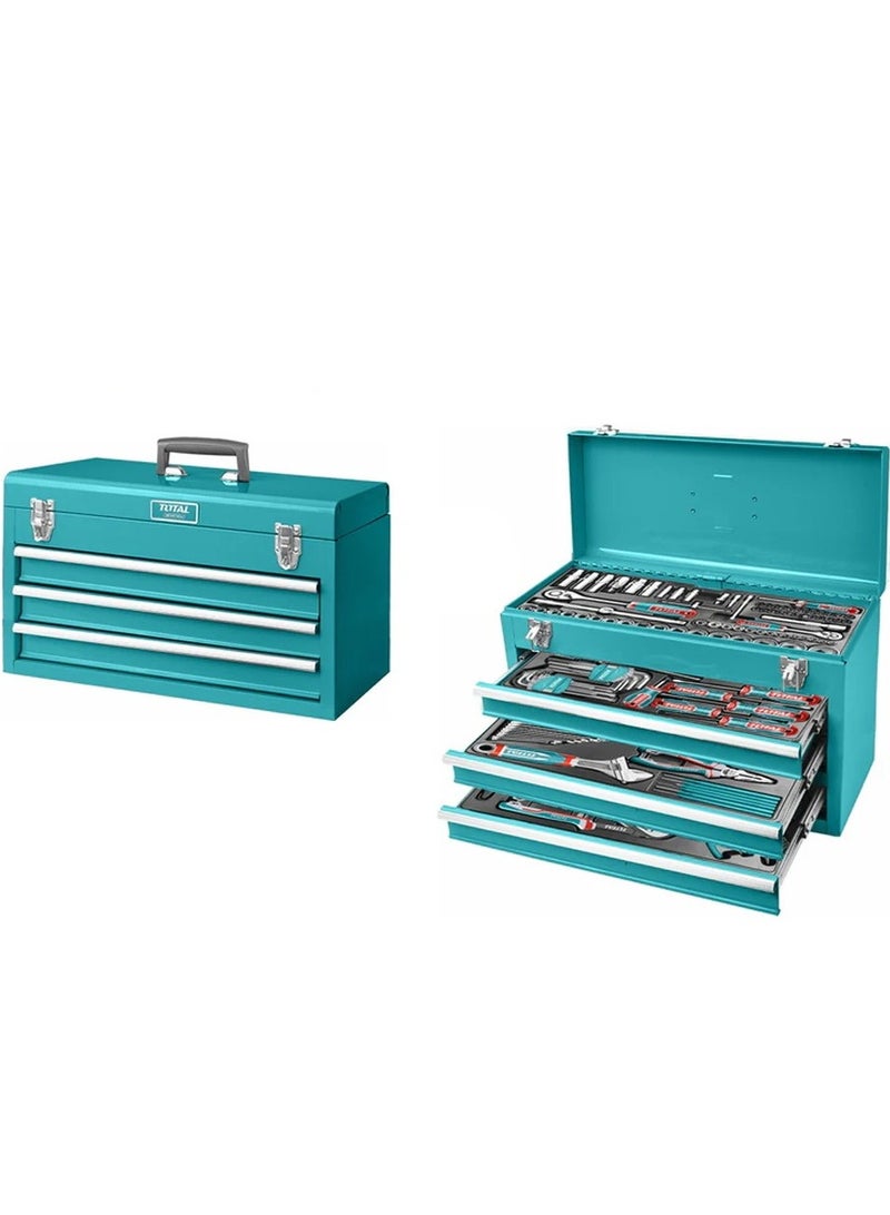 TOTAL Super Total 132-Piece Versatile Tool Chest Set: Ideal for Mechanics, DIY Enthusiasts & Professionals – Comprehensive Socket, Wrench, Screwdriver, and Pliers Assortment for All Your Repair Needs  - Image 3