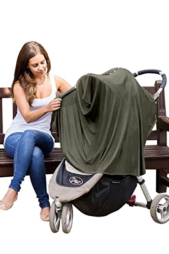 Byrd & Blume Maternity Nursing Cover Breathable Lightweight Breastfeeding Cover Wrap Shawl Scarf Poncho Full 360 (Olive, One size) - Image 4