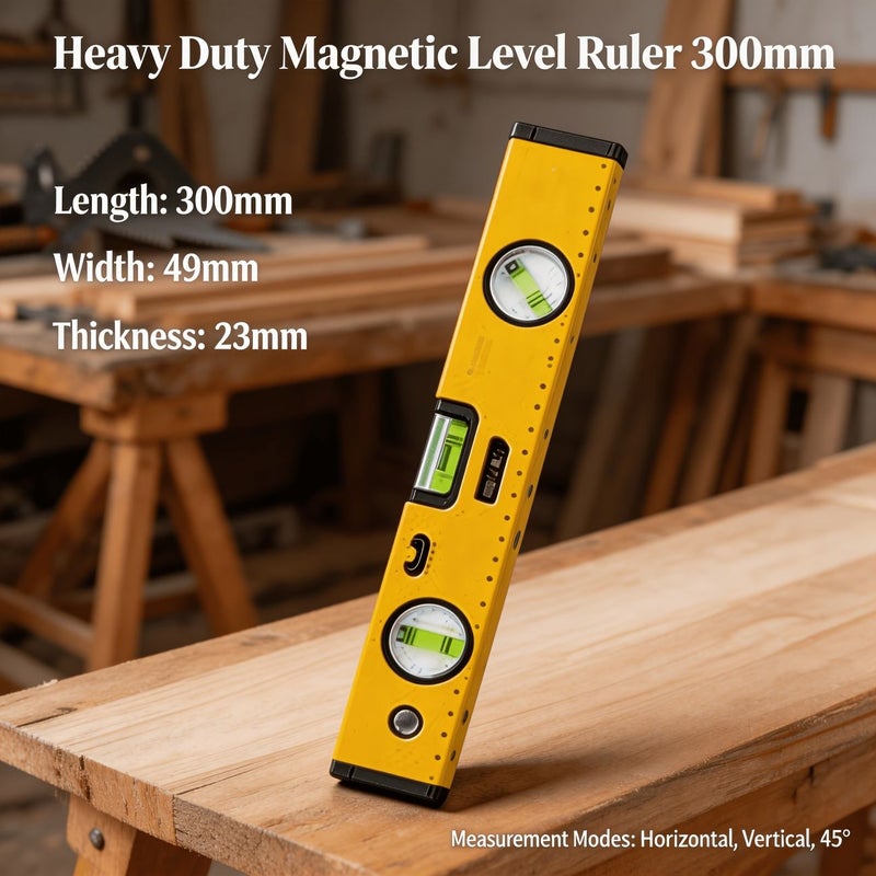 Aluminum Alloy Magnetic Level 600mm High Precision Spirit Level with Magnetic Suction Design - Image 1