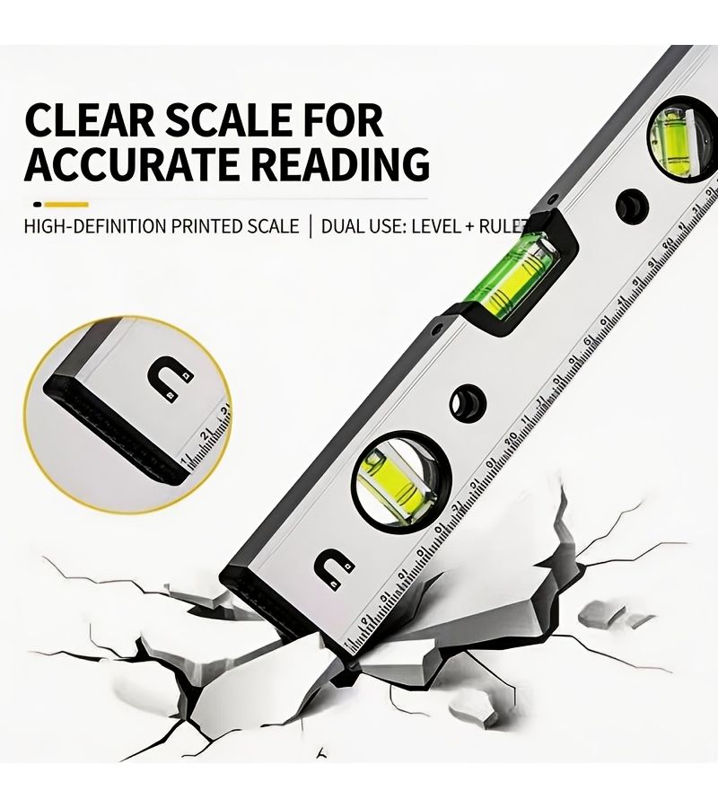 Aluminum Alloy Magnetic Level 600mm High Precision Spirit Level with Magnetic Suction Design - Image 5