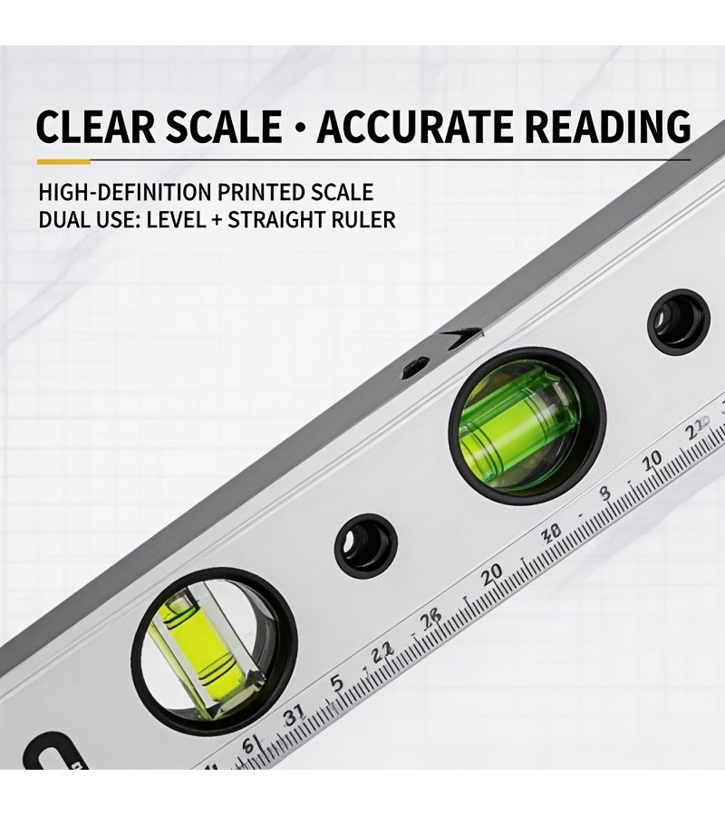 Aluminum Alloy Magnetic Level 600mm High Precision Spirit Level with Magnetic Suction Design - Image 3