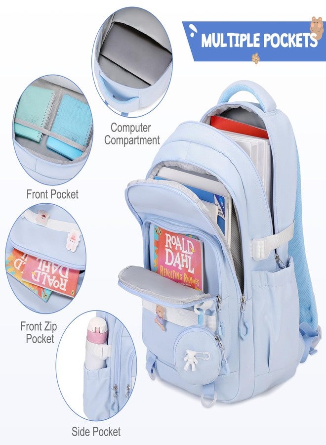 ACESAK Girls Backpack - 3PCS Backpack for Cute School Backpacks for Girls, Blue, Medium - Image 3