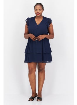 INC Women Textured Mini Dress, Navy Blue  - Image 4