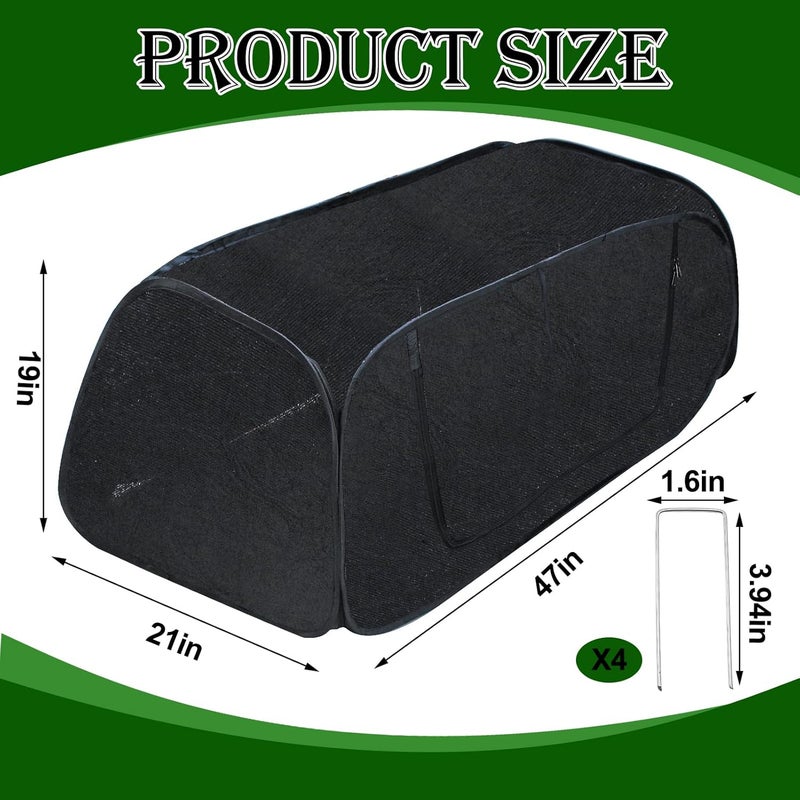 Fantang Raised Garden Bed Cover, Pop up Plant Shade Tent Garden Shade Tunnel 80% UV Resistant Sunblock Shades Cloth Net Zipper Door Crop Cage with Bag and Stake for Outdoor Plants Heat Protection, 47"X21"X18" - Image 2