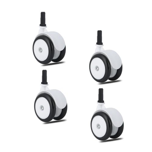 WYI Baby Walker Wheels - Set of 4, 360° Silent Rubber, Spare Wheels for Baby Walkers, Black-3, 8mm - Image 1