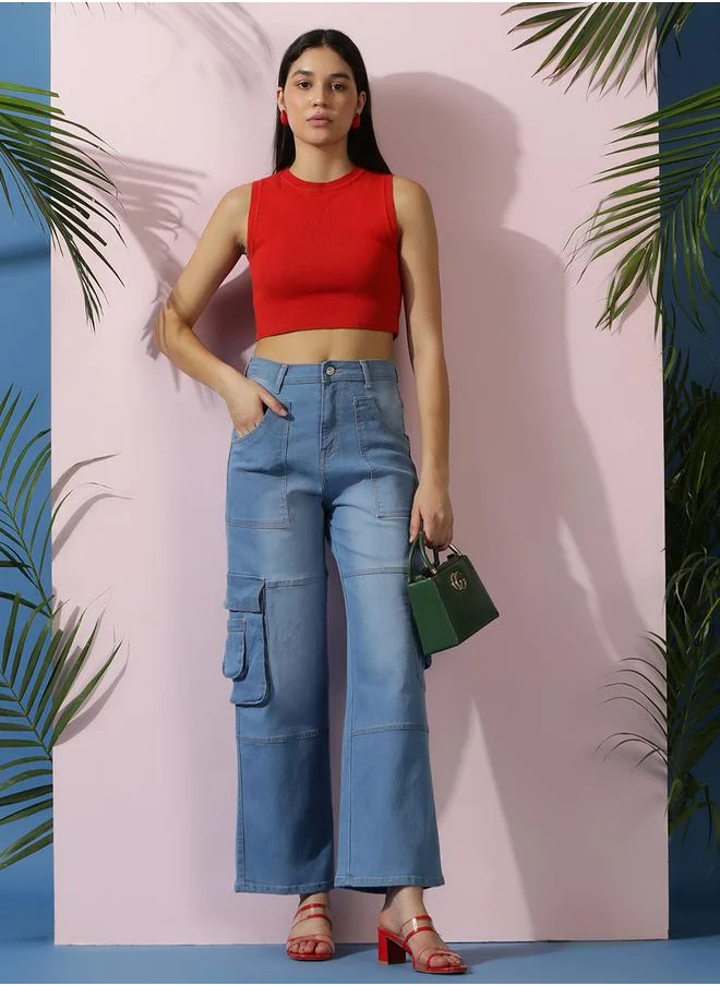 كوتي High-Rise Wide Leg Cargo Jeans