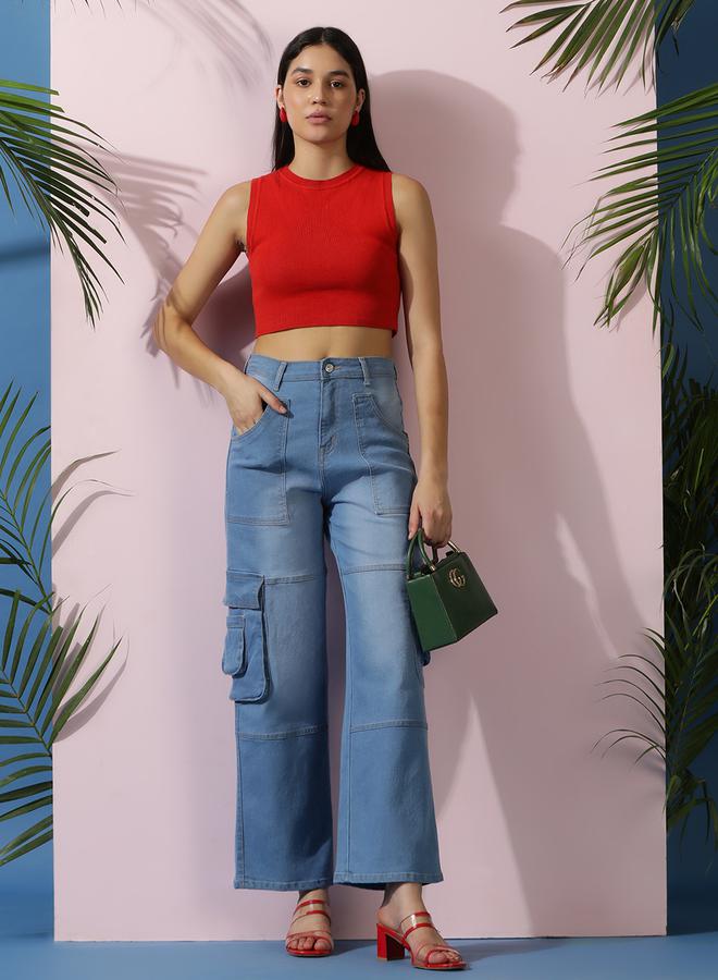 كوتي جينز كوتي واسع الساق عالي الخصر - Image 1