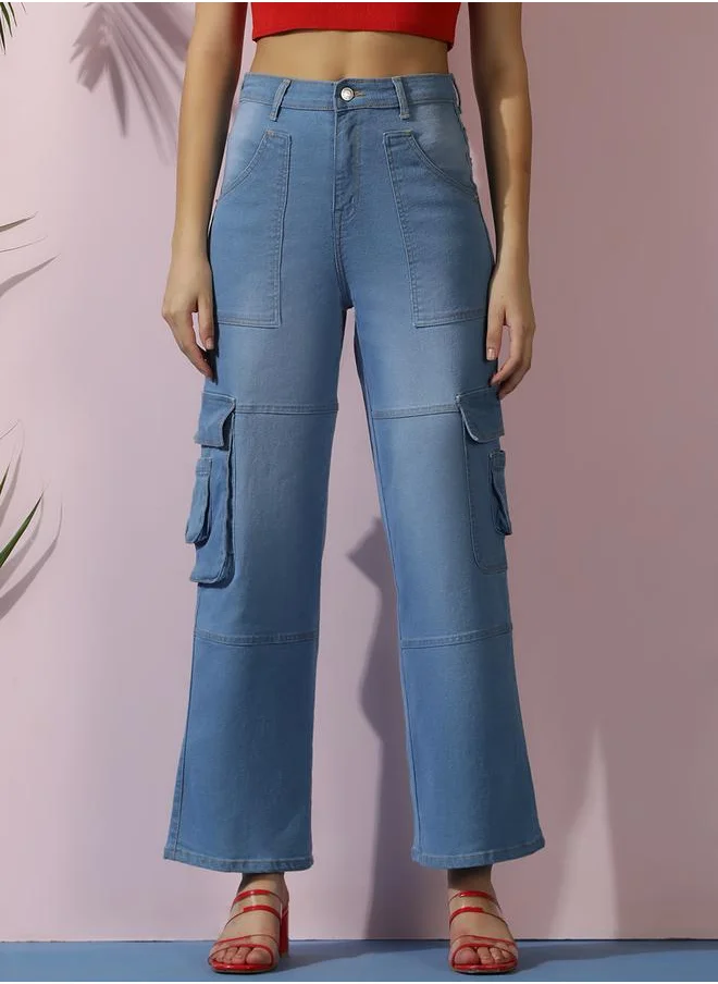 كوتي High-Rise Wide Leg Cargo Jeans