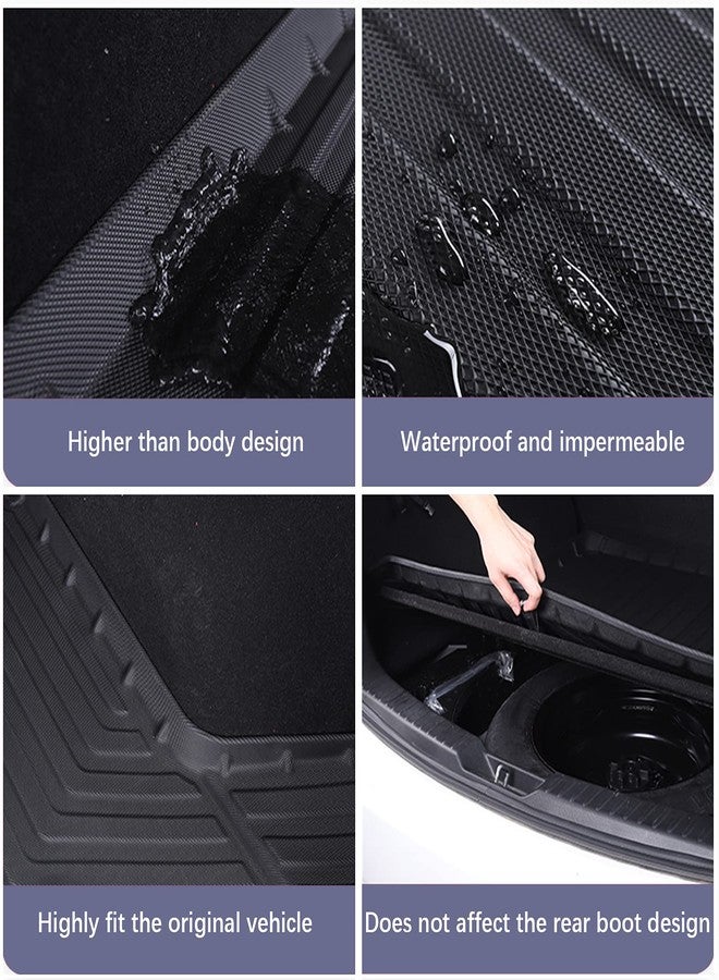 Elsetyler Cargo Liner for 2021 2022 2023 2024 2025 Sentra 2020 - Black TPE All Weather Heavy Duty Waterproof Rear Cargo Tray Trunk Floor Mat Protector Compatible with 2020-2025 Nissan Sentra - Image 5