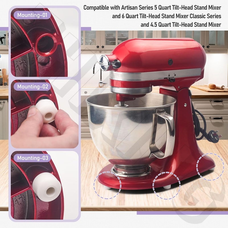 حاملات ملحقات الخلاط الثابت، متوافقة مع خلاطات Kitchenaid ومضربات KitchenAid المسطحة، منظم أدوات المطبخ، ملحقات لتخزين خطافات العجين، مضربات ذات حواف مسطحة ومرنة - Image 3