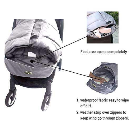 CozyMe Stroller Footmuff Go 3 Seasons for Toddler,Wind Proof,Anti-slip Winter Bunting Bag,6-36M Toddler Stroller Warmer - Image 3