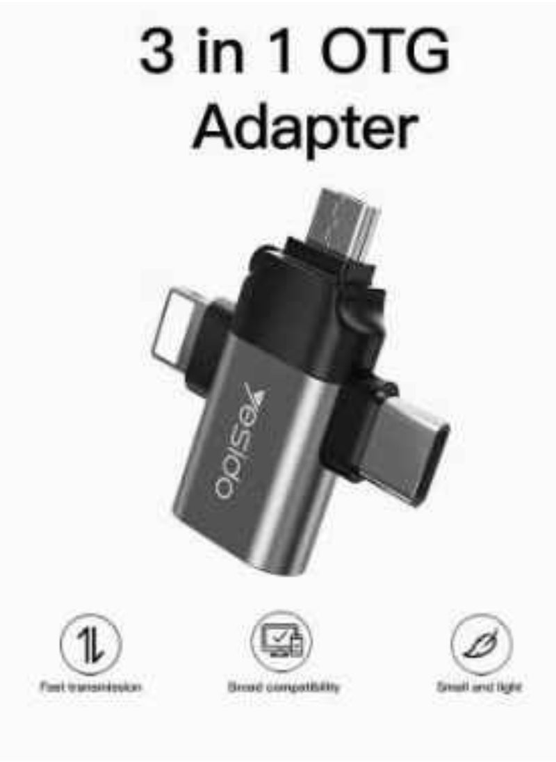Yesido 3 in 1 OTG USB 3.0 Supper Fast Data Transmission GS15  - Image 3