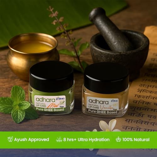 Dr Shrub's Dr. Shrub's Ghee Lip Balm – Vanilla 10g | A2 Cow Ghee, Cocoa Butter, Cucumber & Beeswax | For Dry, Chapped & Pigmented Lips | Natural Lip Care for Men & Women - Image 2