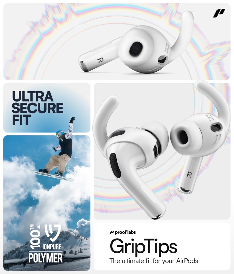 Proof Labs 4 Pairs for AirPods Pro 3 Ear Hooks Covers [Added Storage Pouch] Accessories Compatible with Apple AirPods Pro 3rd Generation (White) - Image 4