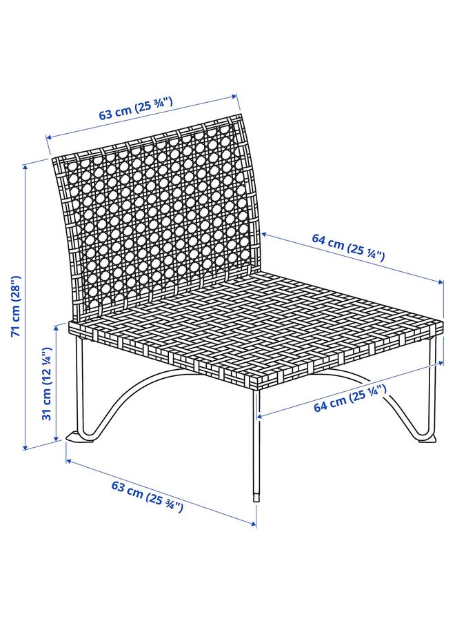 erorex One-Seat Section, Outdoor, Dark Grey-Brown - Image 3
