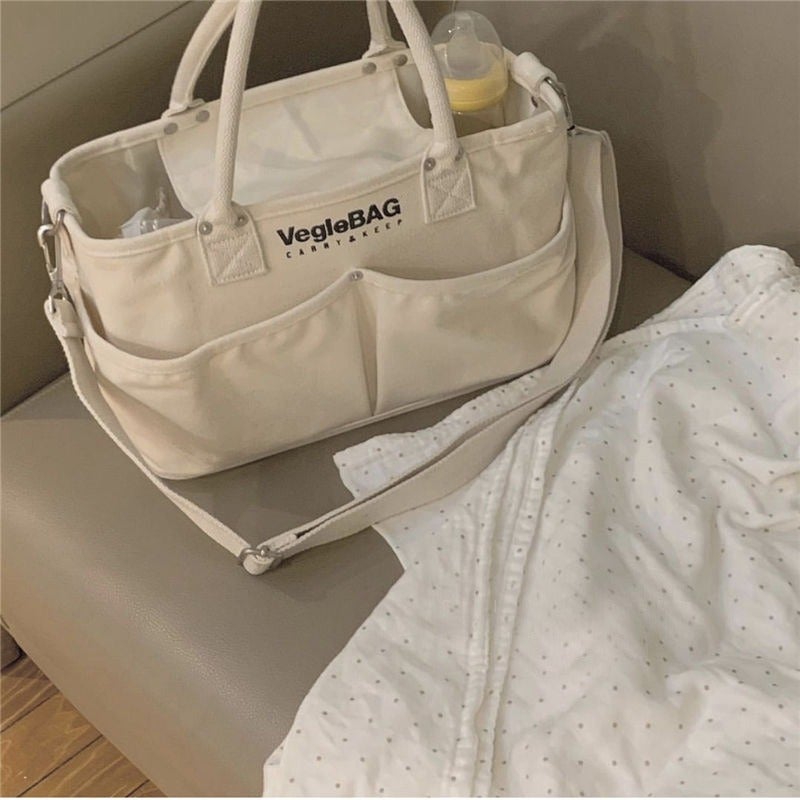 Japanese Vegiebag Mommy Bag Portable Mother And Baby Bag For Going Out Lightweight Large Capacity Mother Bag Women'S Canvas Tote Bag - Image 3