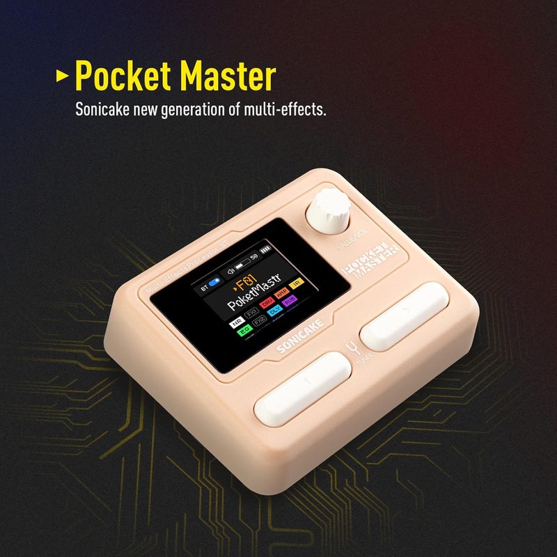 SONICAKE QME-10PK Pocket Master-Multi Effects Guitar Pedal with 9 Effects Modules 100 Drum Rhythms and Looper 100 Presets 20 Amp/Cab Electric Guitar Effects Processor OTG USB Audio Interface BT - Image 2