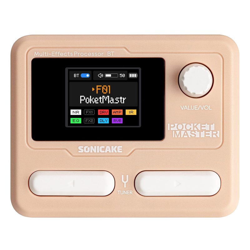 SONICAKE QME-10PK Pocket Master-Multi Effects Guitar Pedal with 9 Effects Modules 100 Drum Rhythms and Looper 100 Presets 20 Amp/Cab Electric Guitar Effects Processor OTG USB Audio Interface BT - Image 1