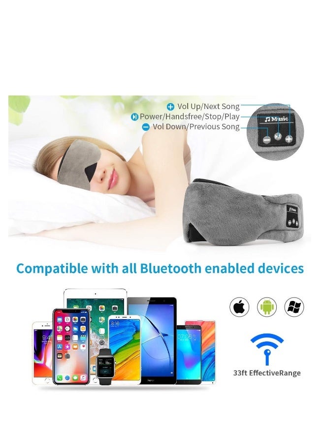 Generic Wireless Sleep Mask Headphones Bluetooth 5.0 Sleeping Eye Mask with Gel Sleep Mask for Cool/Warm Therapy, USB Rechargeable, Washable Handsfree Music Travel Sleep Eye Cover for Men Women - Image 2