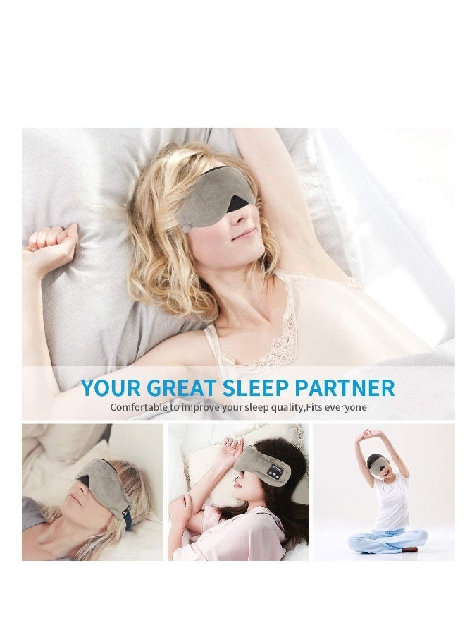Generic Wireless Sleep Mask Headphones Bluetooth 5.0 Sleeping Eye Mask with Gel Sleep Mask for Cool/Warm Therapy, USB Rechargeable, Washable Handsfree Music Travel Sleep Eye Cover for Men Women - Image 3