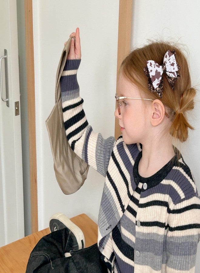 Miroksh 2 Pack 3.5-Inch Glitter Sparkly Brown Cow Hair Bow Clips for Western Cowgirls Cute Moo Cow Alligator Hairpins Barrettes Toddler Teens Women Kids Birthday Party Decorations Gift - Image 4