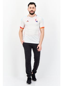 Adidas Men Sportswear Fit Short Sleeves Belgian Football Jersey Shirt, White  - Image 4